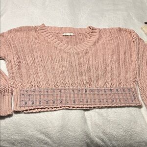 Aeropostale Pink V-Neck Sweater for Women
